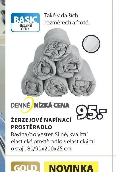 Žerzejové napínací prostěradlo