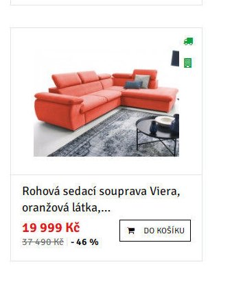 Rohová sedací souprava Viera, oranžová látka