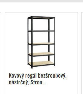 Kovový regál bezšroubový, nástrčný, Stron...