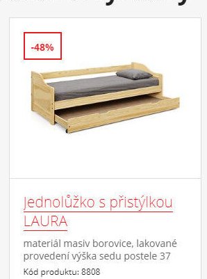 Jednolůžko s přistýlkou LAURA