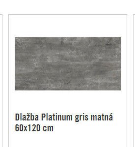 Dlažba Platinum gris matná 60x120 cm