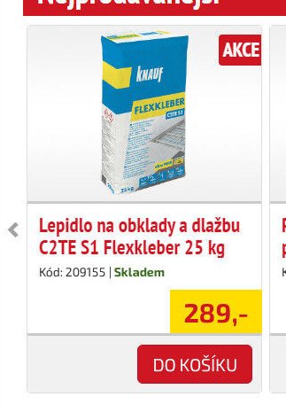Lepidlo na obklady a dlažbu C2TE S1 Flexkleber 25 kg