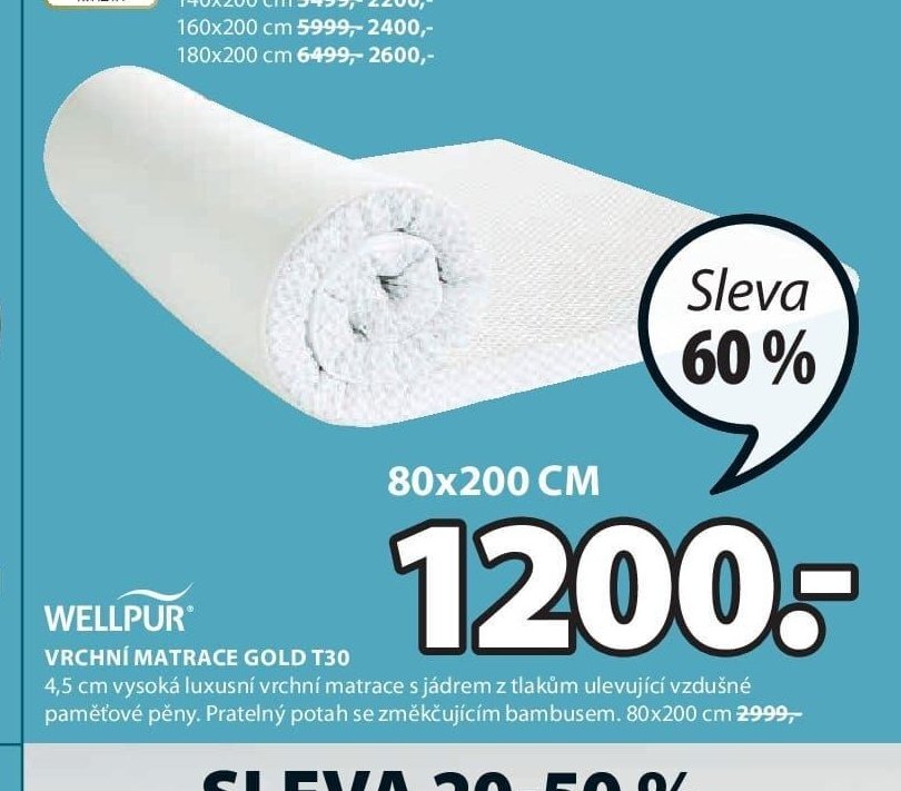 Vrchní matrace GOLD T30