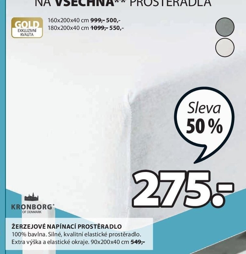 Žerzejové napínací prostěradlo