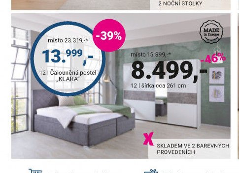 Čalouněná postel KLARA