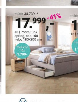 Postel Boxspring, cca 160 nebo 180/200 cm