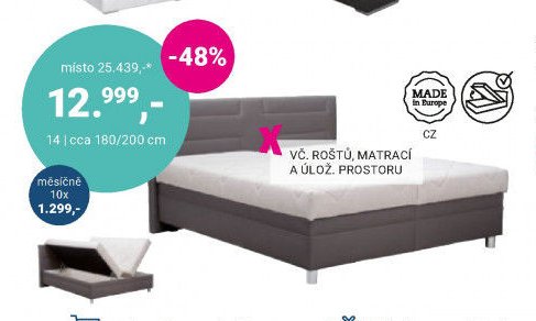 Čalouněná postel 180/200 cm
