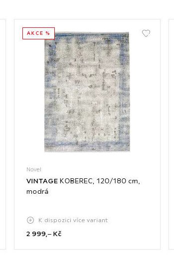 VINTAGE KOBEREC, 120/180 cm, modrá