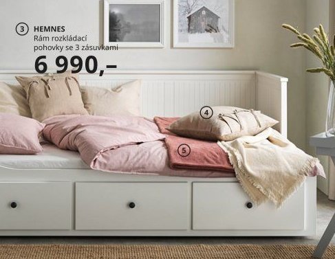 HEMNES Rám rozkládací pohovky se 3 zásuvkami