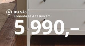 IDANÄS Komoda se 4 zásuvkami