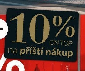 10% ON TOP na příští nákup