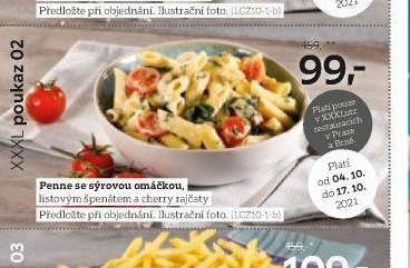 Penne se sýrovou omáčkou