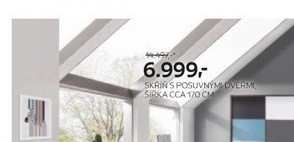 SKŘÍŇ S POSUVNÝMI DVEŘMI, ŠÍŘKA CCA 170 CM