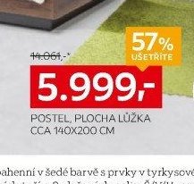 POSTEL, PLOCHA LŮŽKA CCA 140X200 CM