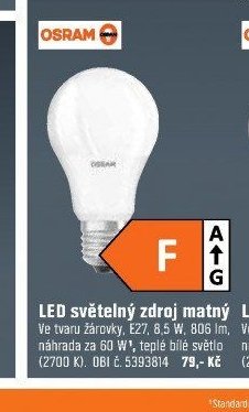 LED světelný zdroj matný