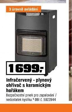 Infračervený plynový ohřívač s keramickým hořákem