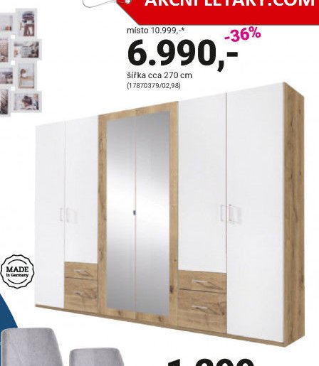 Šatní skříň šířka cca 270 cm