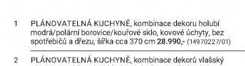 PLÁNOVATELNÁ KUCHYNĚ, kombinace dekoru holubí modrá/polární borovice/kouřové sklo