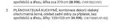 PLÁNOVATELNÁ KUCHYNĚ, kombinace dekoru vlašský ořech/matná černá