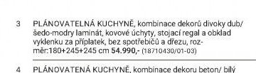 PLÁNOVATELNÁ KUCHYNĚ, kombinace dekorů divoký dub/šedo-modrý laminát