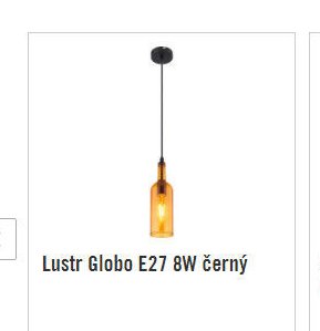 Lustr Globo E27 8W černý
