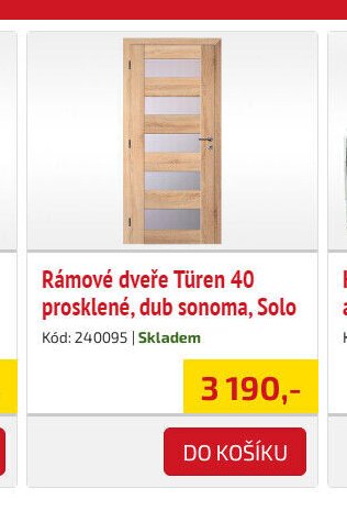 Rámové dveře Türen 40 prosklené, dub sonoma, Solo