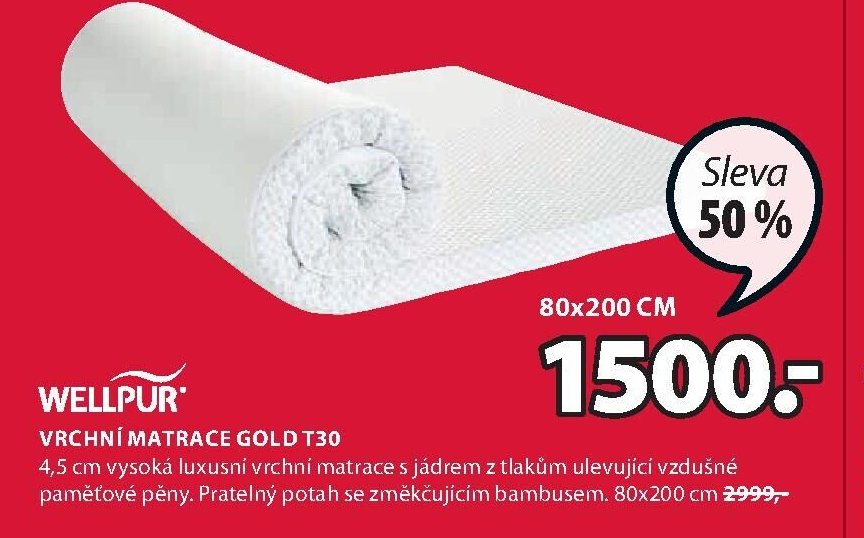 Vrchní matrace GOLD T30