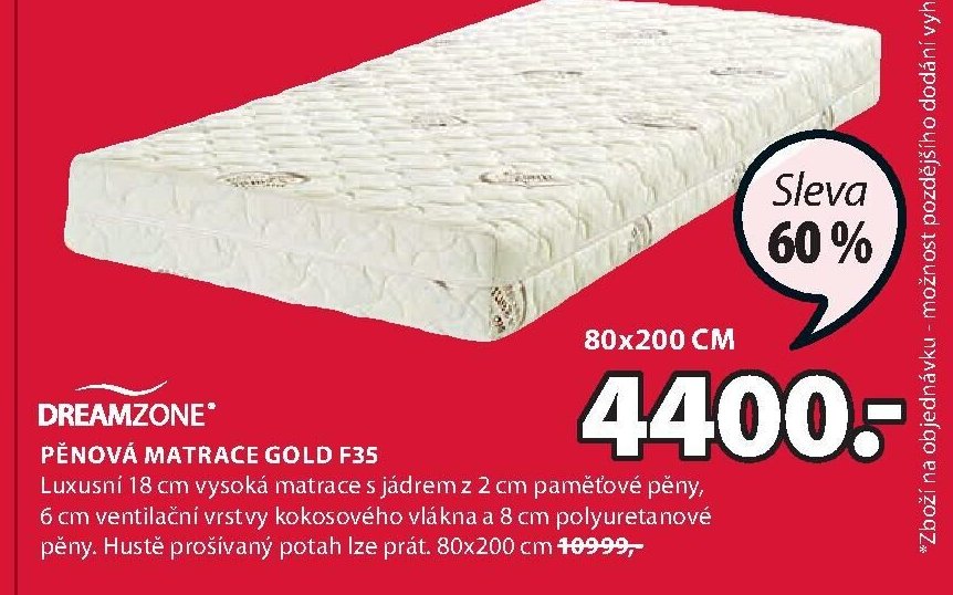 Pěnová matrace GOLD F35