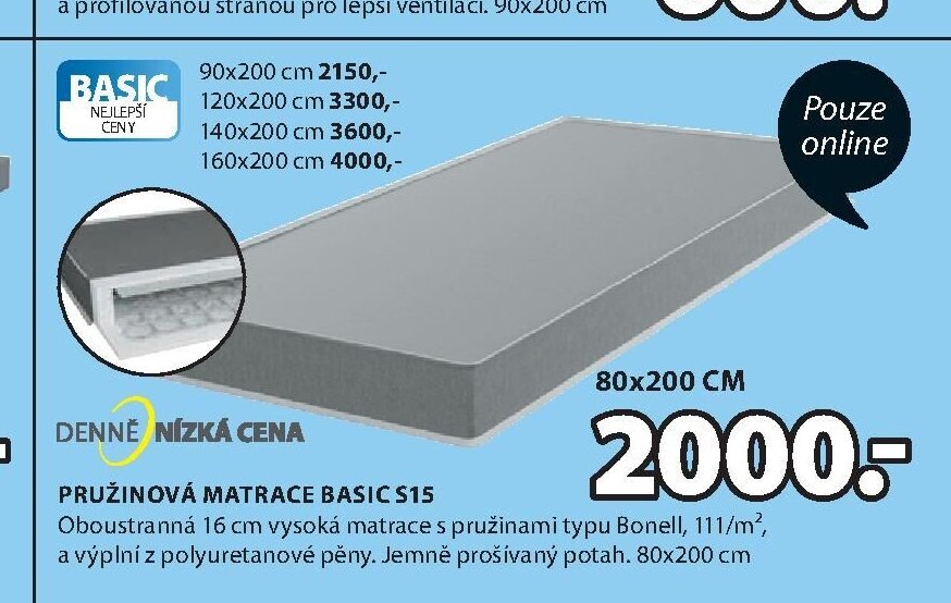 Pružinová matrace BASIC S15