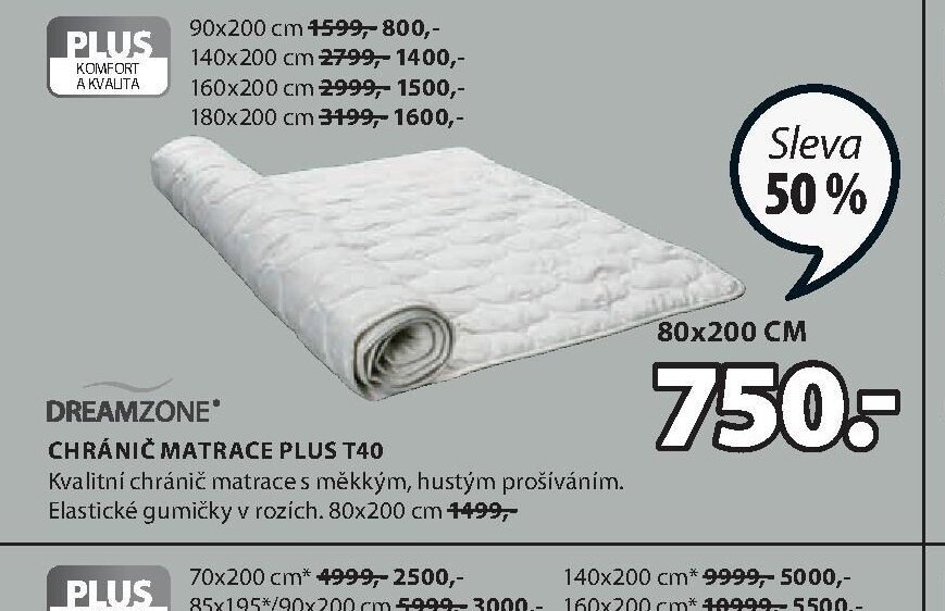 CHRÁNIČ MATRACE PLUS T40