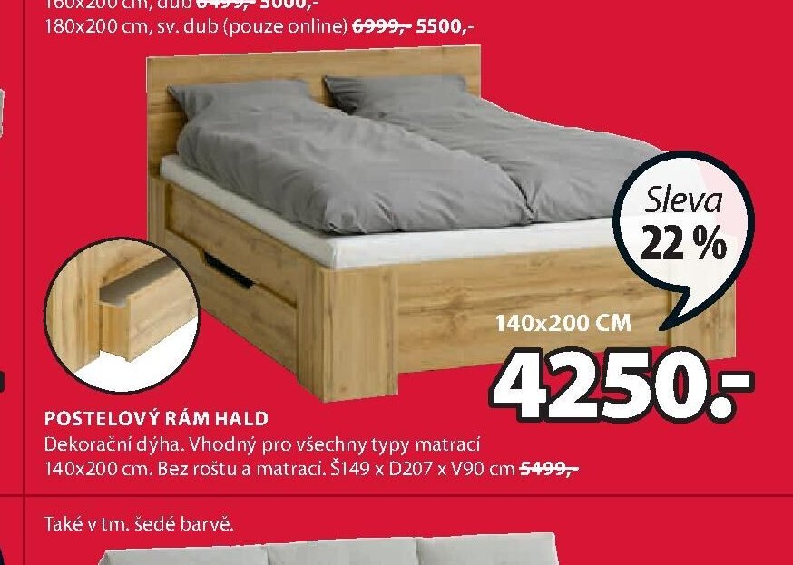 POSTELOVÝ RÁM HALD
