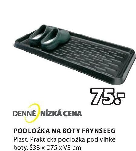 PODLOŽKA NA BOTY FRYNSEEG Plast. Praktická podložka pod vlhké boty. Š38 x D75 x V3 cm