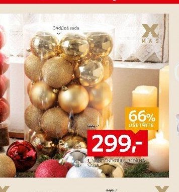 Vánoční koule, 34dílná sada