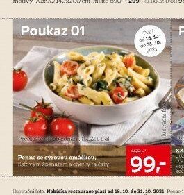 Penne se sýrovou omáčkou
