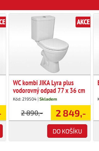 WC kombi JIKA Lyra plus vodorovný odpad 77 x 36 cm