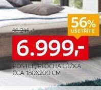 Postel, plocha lůžka cca 180x200 cm