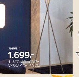 1 STOJACÍ LAMPA, VÝŠKA CCA 160 CM
