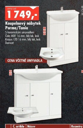 Koupelnový nábytek Parma/Tania