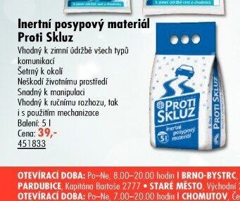 Inertní posypový materiál Proti Skluz