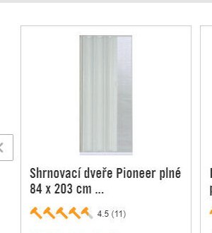 Shrnovací dveře Pioneer plné 84 x 203 cm