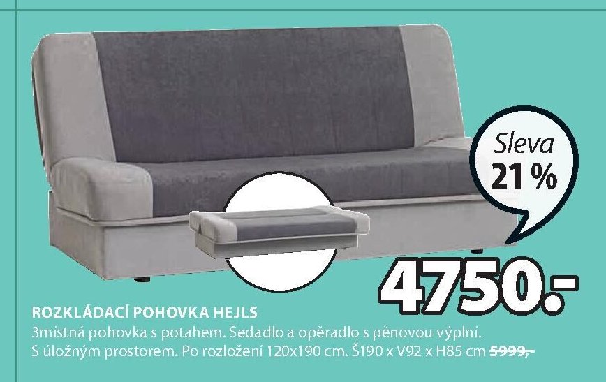 ROZKLÁDACÍ POHOVKA HEJLS