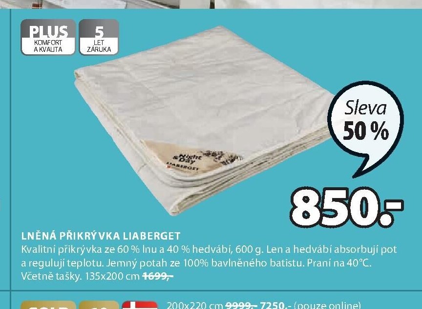 LNĚNÁ PŘIKRÝVKA LIABERGET