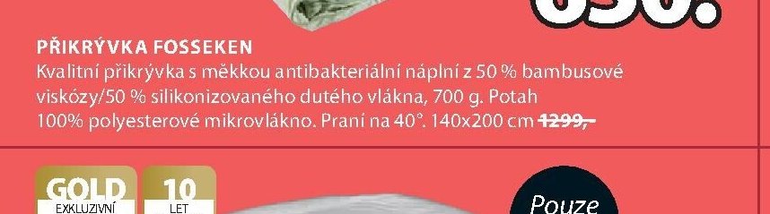 PŘIKRÝVKA FOSSEKEN