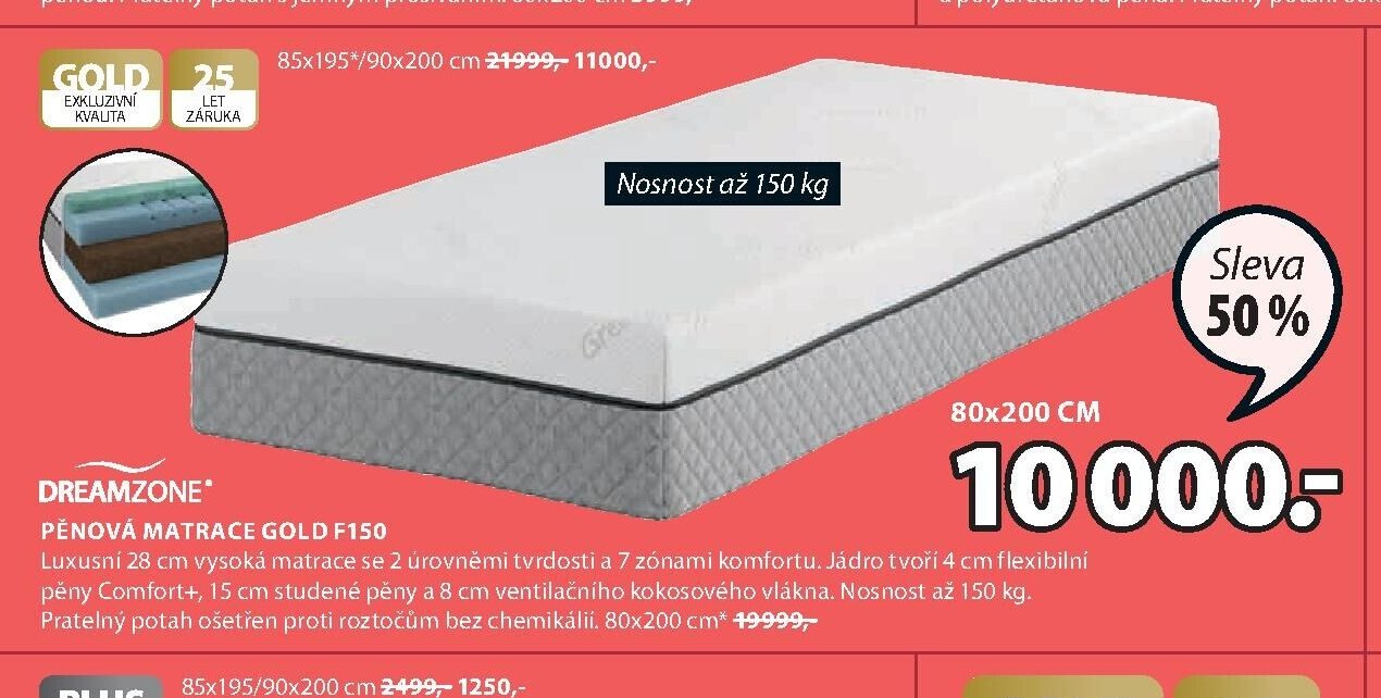 Pěnová matrace GOLD F150