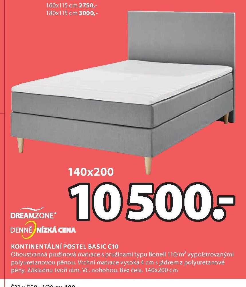 Kontinentální postel BASIC C10