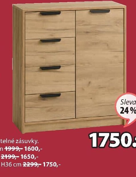 KOMODA JENSLEV 4 zásuvky 1 dveře