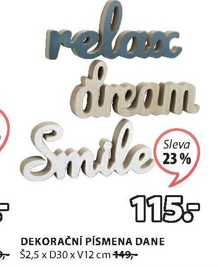 DEKORAČNÍ PÍSMENA DANE