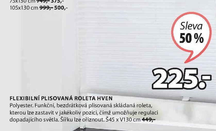 FLEXIBILNÍ PLISOVANÁ ROLETA HVEN