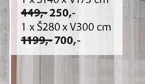 Záclona (varianty Š280 x V300 cm)