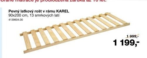 Pevný laťkový rošt v rámu KAREL